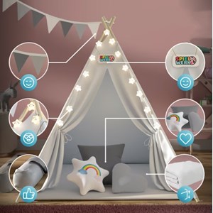 Tipi pour enfant crème 160x120x120cm