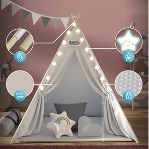 Tipi pour enfant crème 160x120x120cm