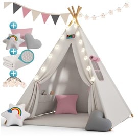 Tipi pour enfant rose 160x120x120cm