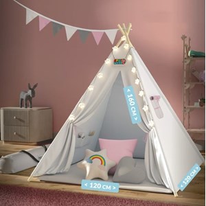Tipi pour enfant rose 160x120x120cm