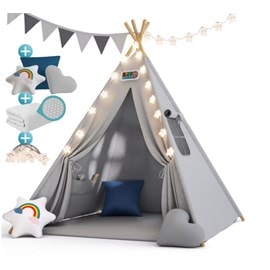 Tipi pour enfant gris 160x120x120cm