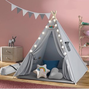 Tipi pour enfant gris 160x120x120cm