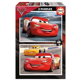 2 puzzles de 48 pieces cars 3
