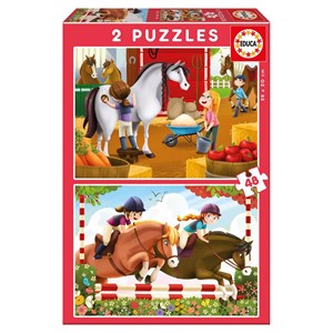 2 puzzles de 48 pieces chevaux