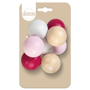 Detoa 8 boules en bois éveil rouge