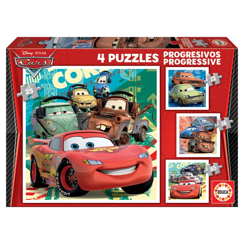 4 puzzles evolutifs - cars le film