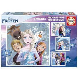 4 puzzles evolutifs la reine des neiges