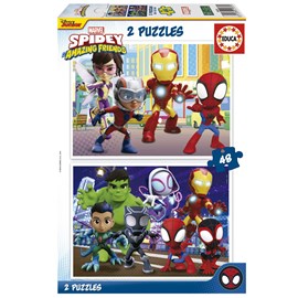 Puzzle 2 x 48 pcs - spidey et ses amis