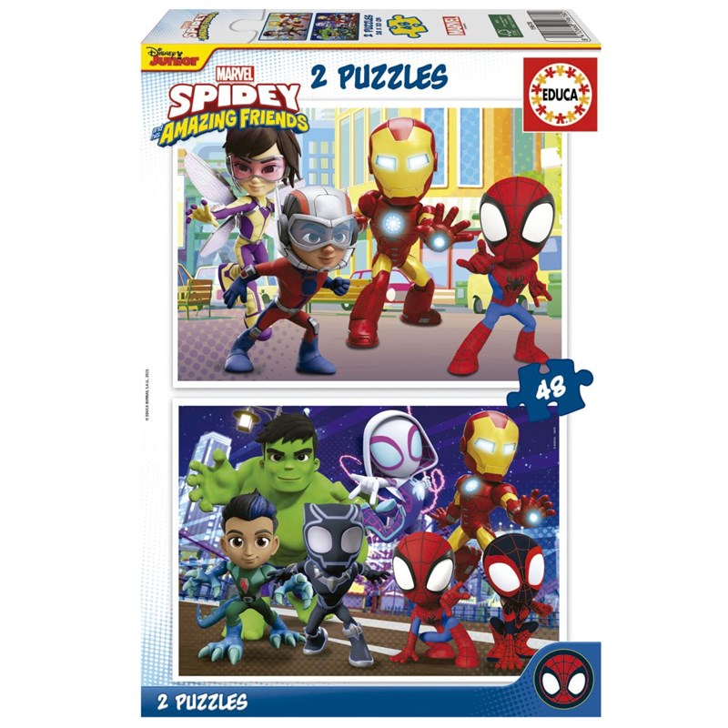 Puzzle 2 x 48 pcs - spidey et ses amis