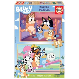 Puzzles 2 x 25 pcs bluey en bois