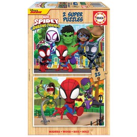 2 x 25 pieces puzzle spidey