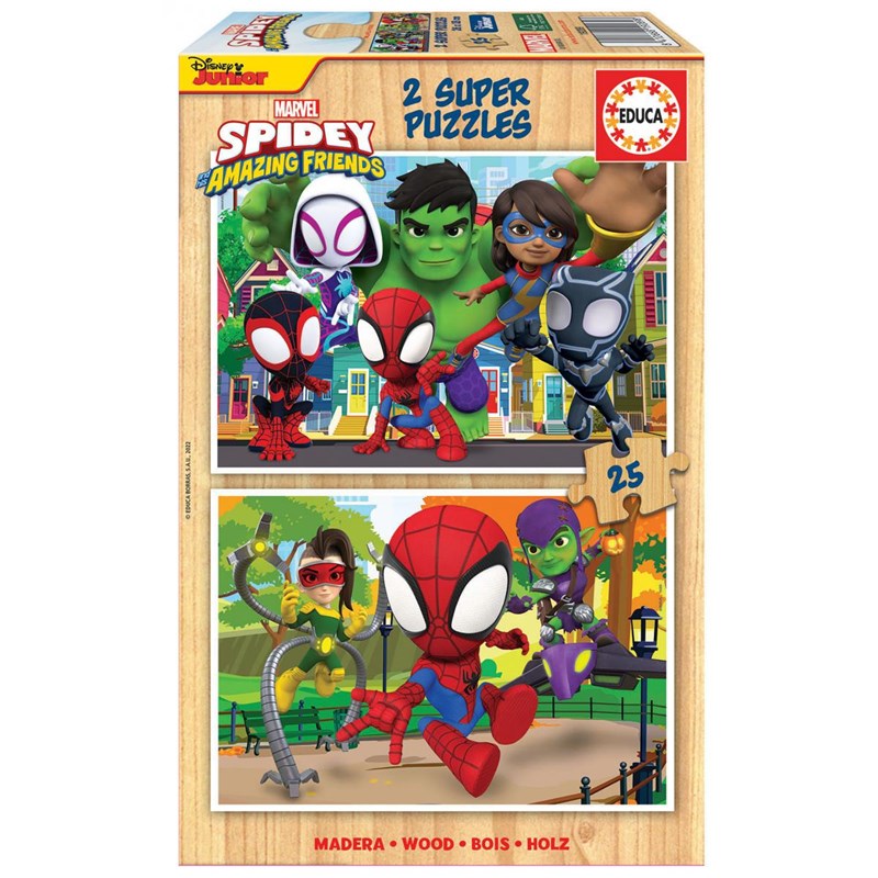 2 x 25 pieces puzzle spidey