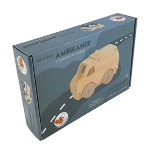 Ambulance en bois à monter et à pei