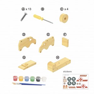 Ambulance en bois à monter et à pei