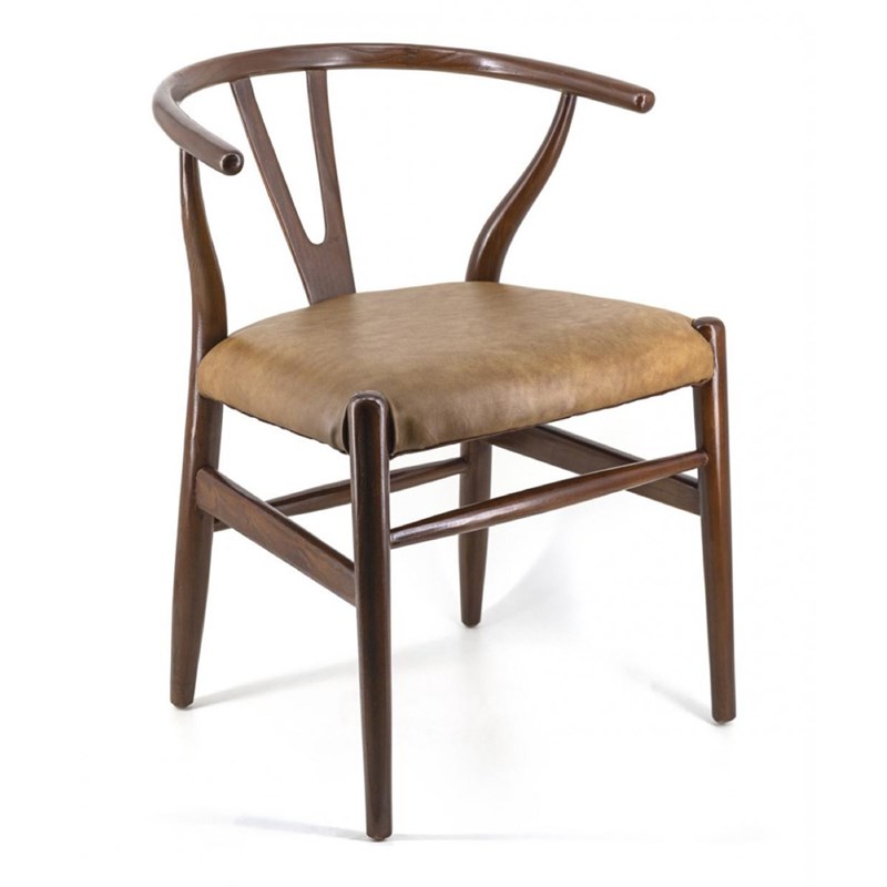 Chaise cuir cuir de vache marron -