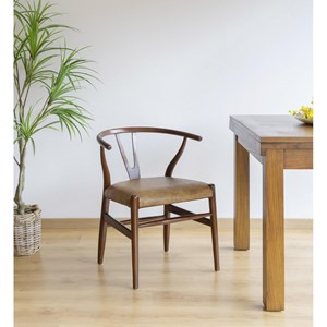 Chaise cuir cuir de vache marron -