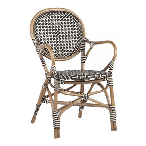Fauteuil rotin plastique noir -