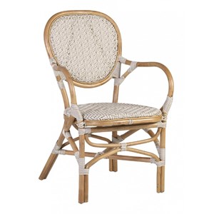 Fauteuil rotin plastique marron -