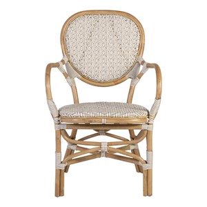 Fauteuil rotin plastique marron -