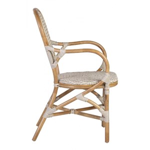 Fauteuil rotin plastique marron -