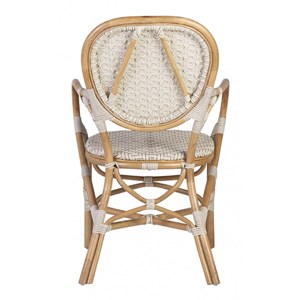 Fauteuil rotin plastique marron -