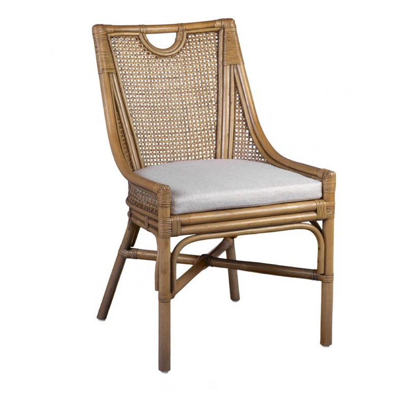Chaise avec coussin rotin rotin marron -
