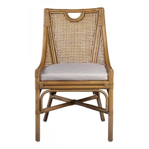 Chaise avec coussin rotin rotin marron -