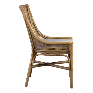 Chaise avec coussin rotin rotin marron -