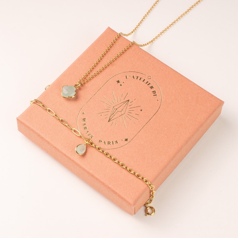 Coffret bracelet collier- aquacalcedoine