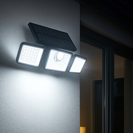 Lot de 2 projecteurs solaires sensor noir gleamax