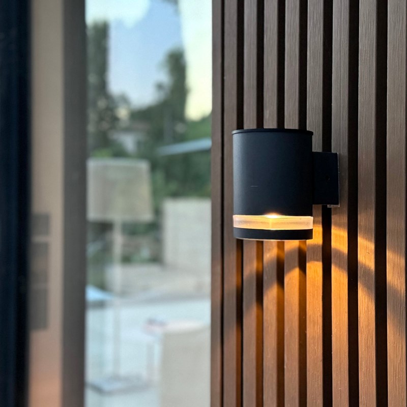 Lot de 2 appliques murales solaires noir helio