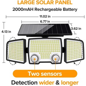 Lot de 2 spots solaires noir raylite