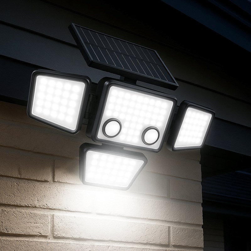 Lot de 4 projecteurs solaires sensor noir fairview