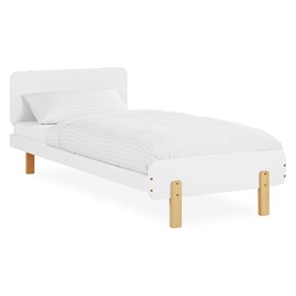 Lit en bois avec matelas 90x200 blanc