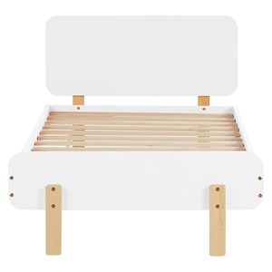 Lit en bois avec matelas 90x200 blanc