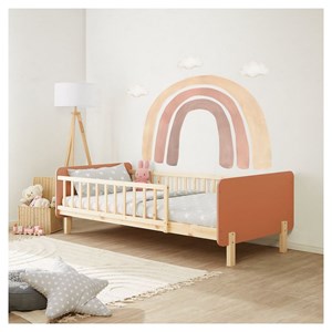 Lit 90x200 avec matelas sommier rouge