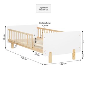 Lit 90x200 avec matelas sommier blanc