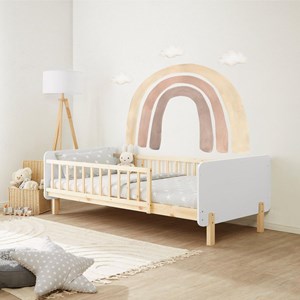 Lit 90x200 avec matelas sommier blanc