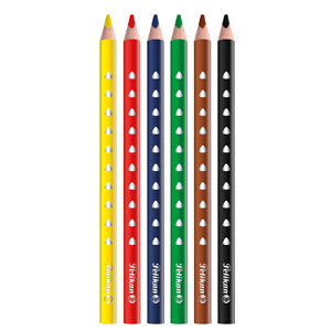 6 crayons épais et triangulaires