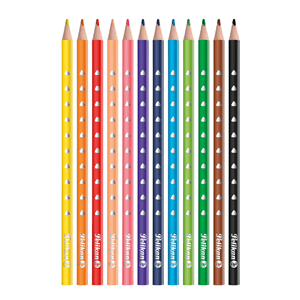 12 crayons fins et triangulaires