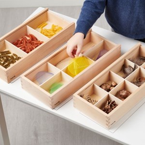 3 coffrets découverte en bois