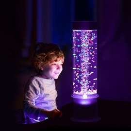 Colonne à bulles et boules flottantes