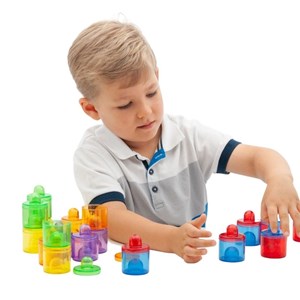 18 pots colorés translucides