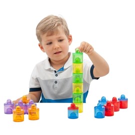 18 pots colorés translucides