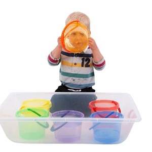 6 seaux colorés translucides