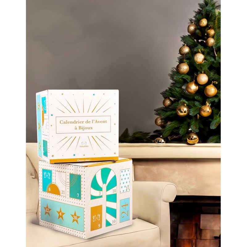 Calendrier de l’avent bijoux noël doré