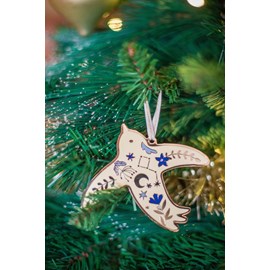 Décoration de noël - hirondelle beige