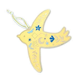 Décoration de noël - hirondelle beige