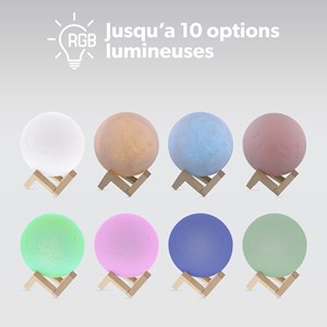 Lampe veilleuse et enceinte déco lune