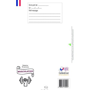 Calendrier musculation homme 25 jours